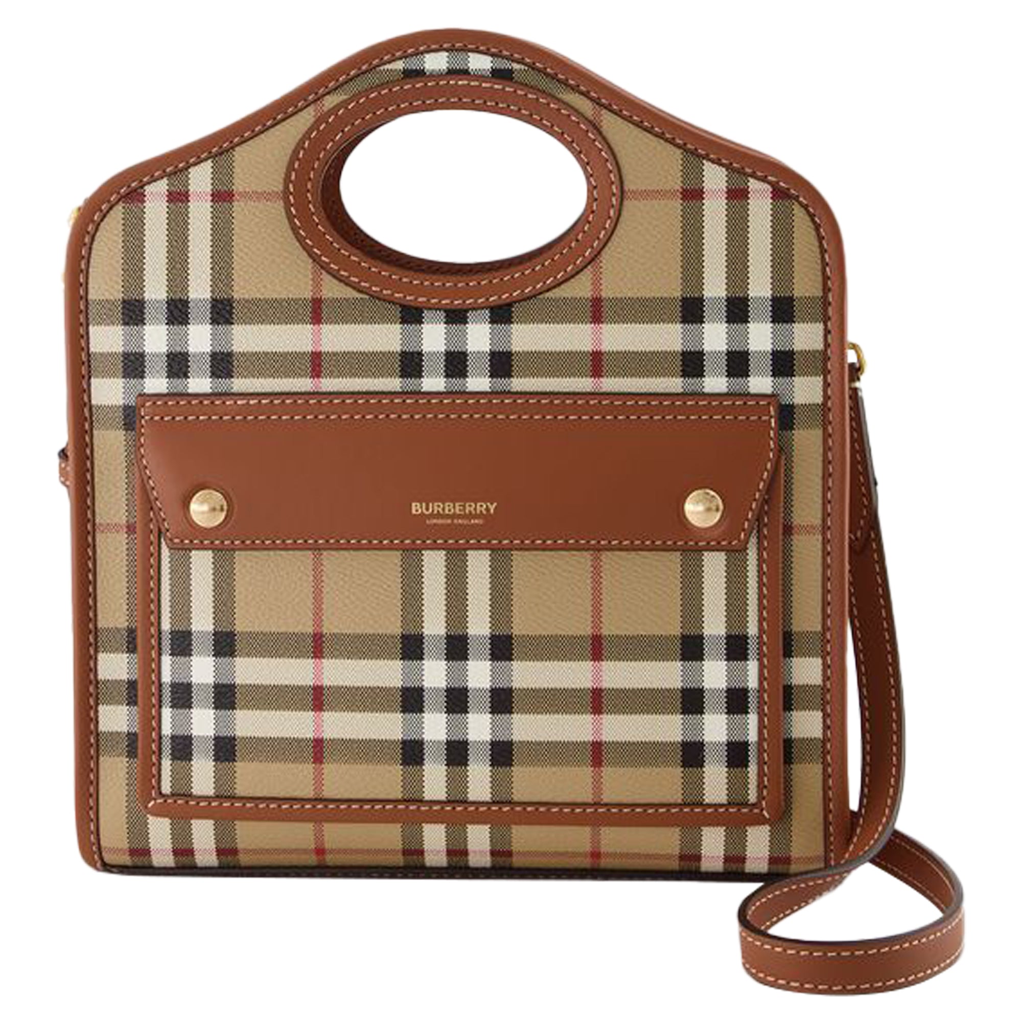 Mini Pocket - Burberry - Canvas - Brown