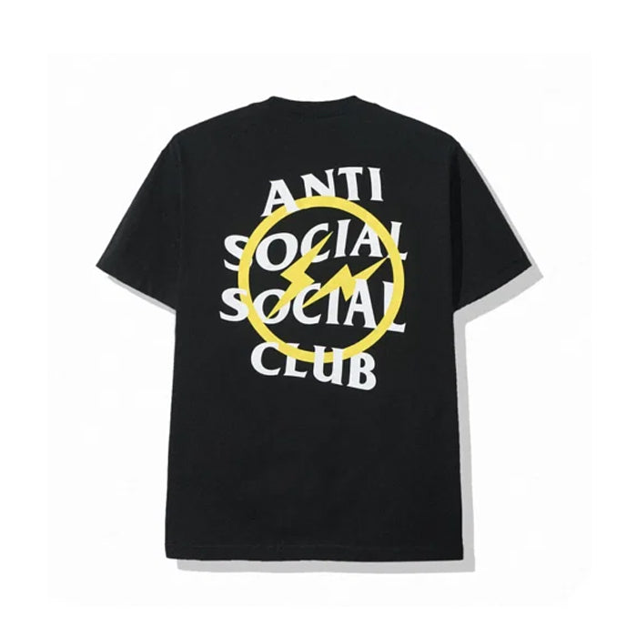 Anti Social Social Club x Fragment Yellow Bolt Tee (FW19) Black