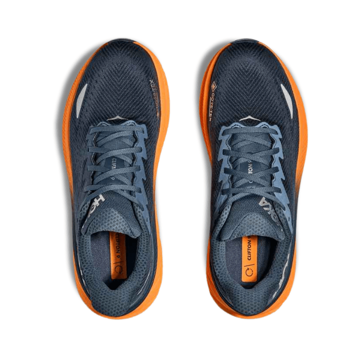 Hoka Clifton 9 GTX Stormy Skies Orange Zest