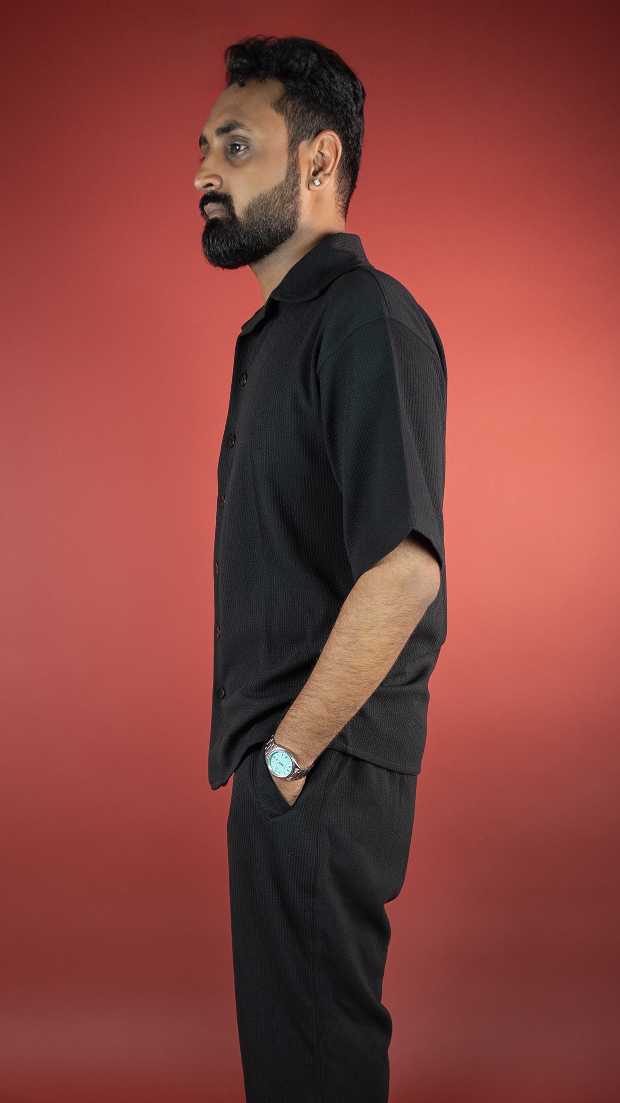 BLACK MEN'S CO-ORD SET