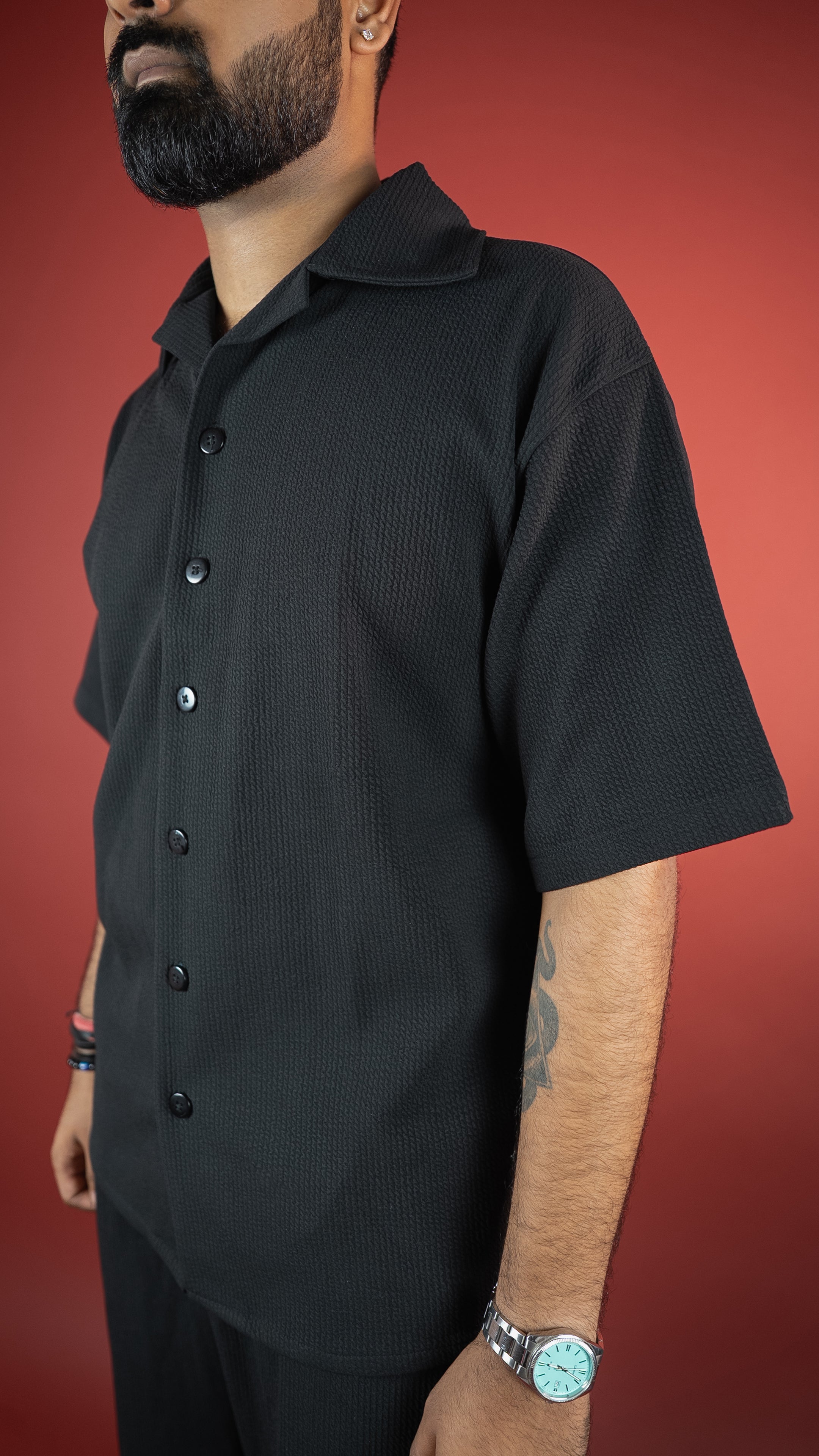 BLACK MEN'S CO-ORD SET