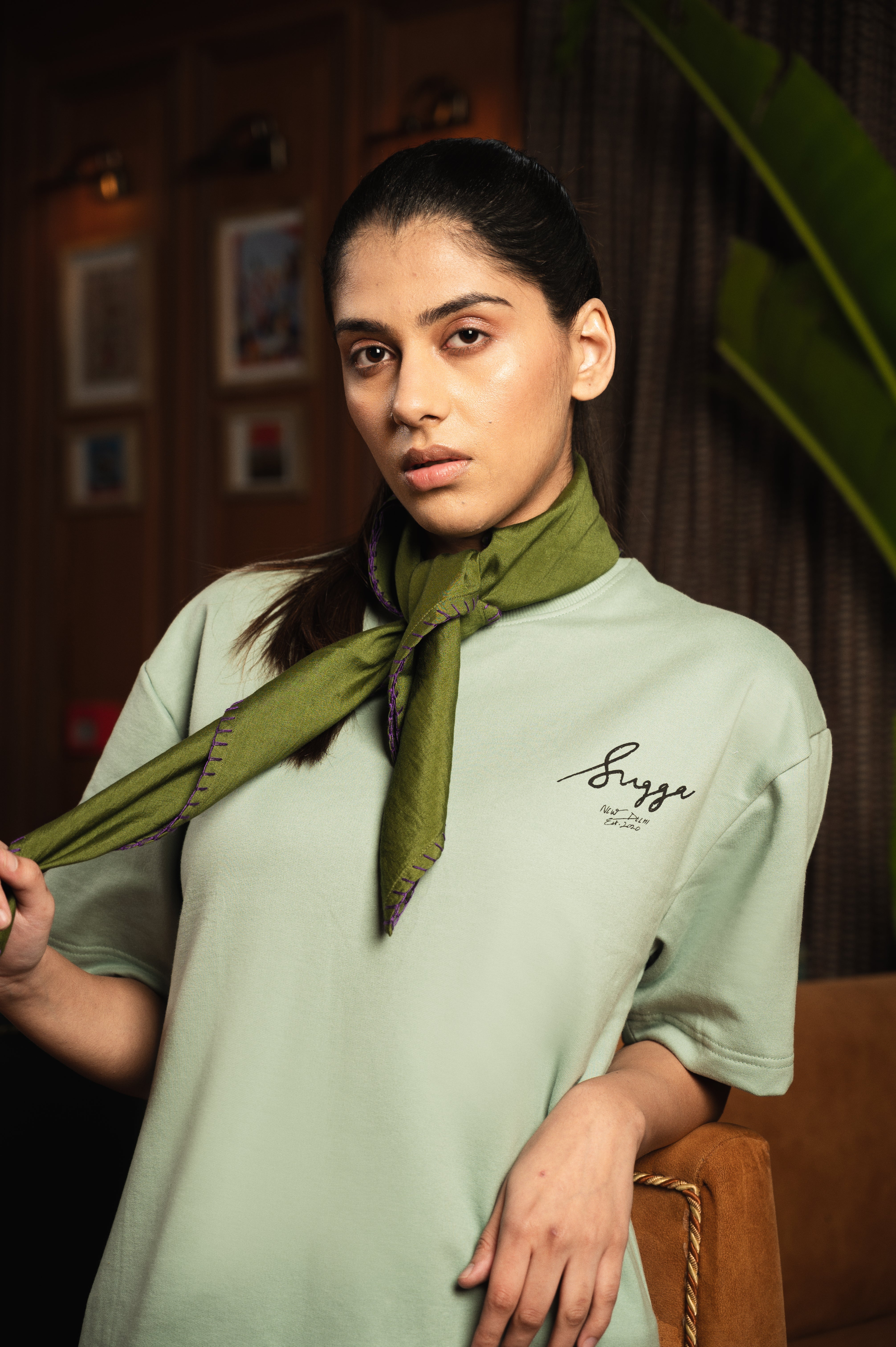 Sugga Handwritten Tshirt In Matcha Green Regular Fit