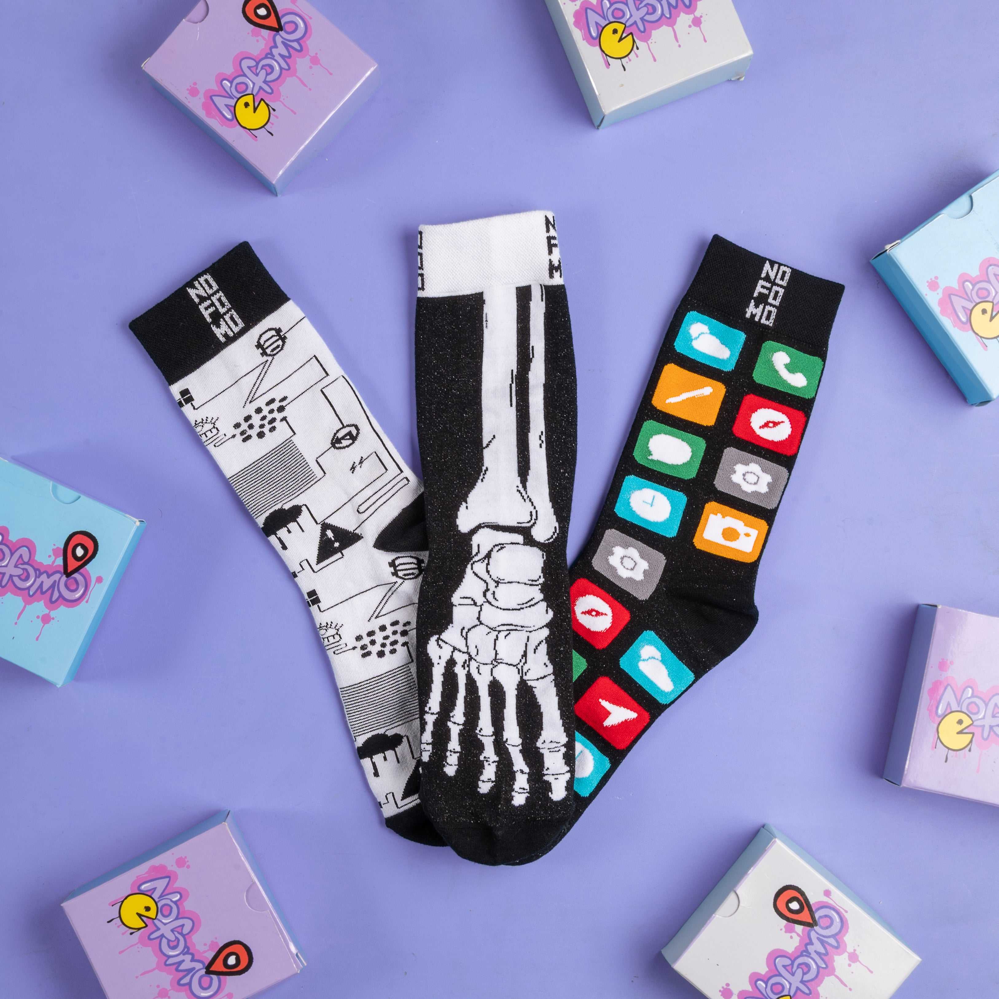 Box Of 3 - Crew Length Socks