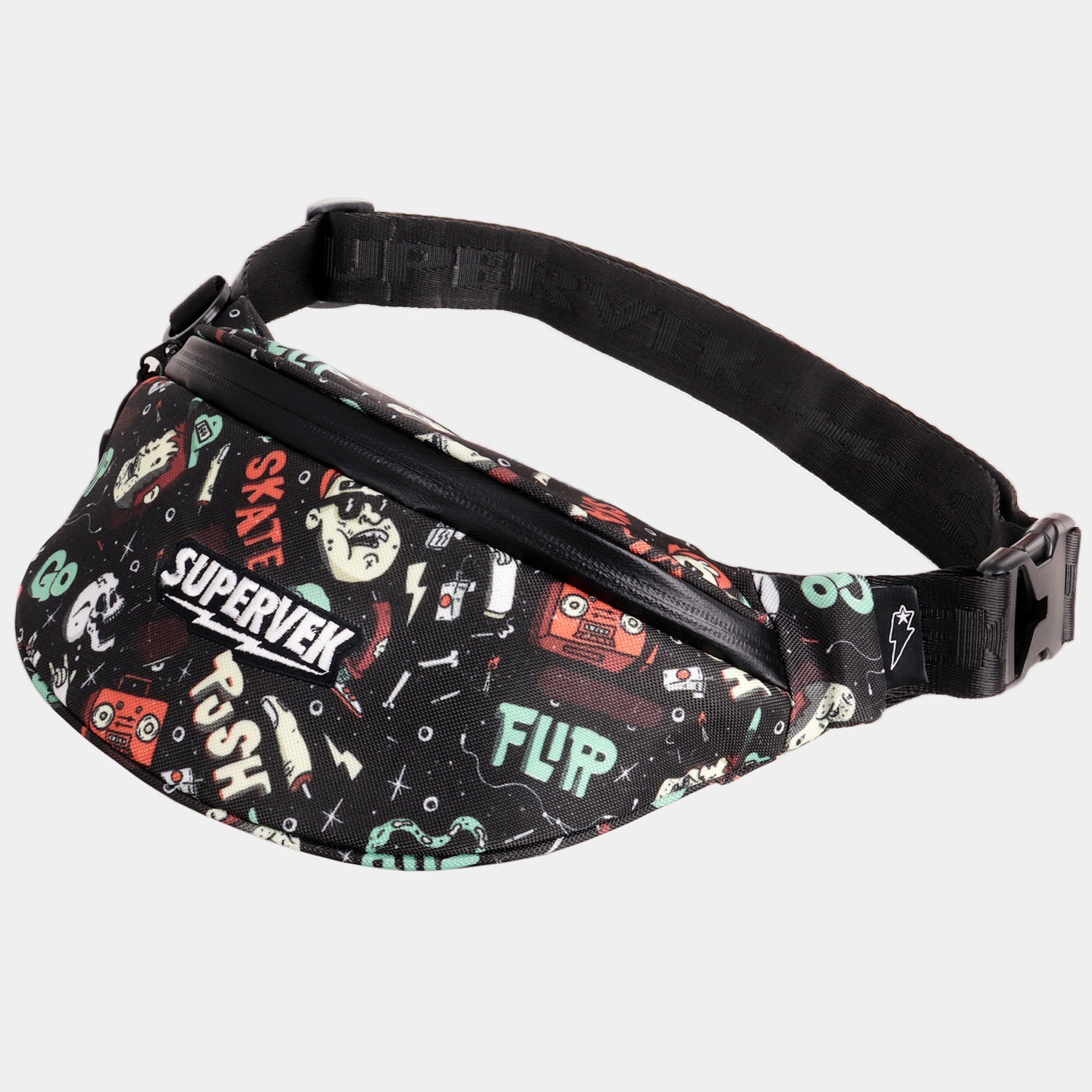 Supervek Crossbody Slinger - Skatelife - Urban Functional Fanny Hip Bag for Everyday Essentials - Product shot