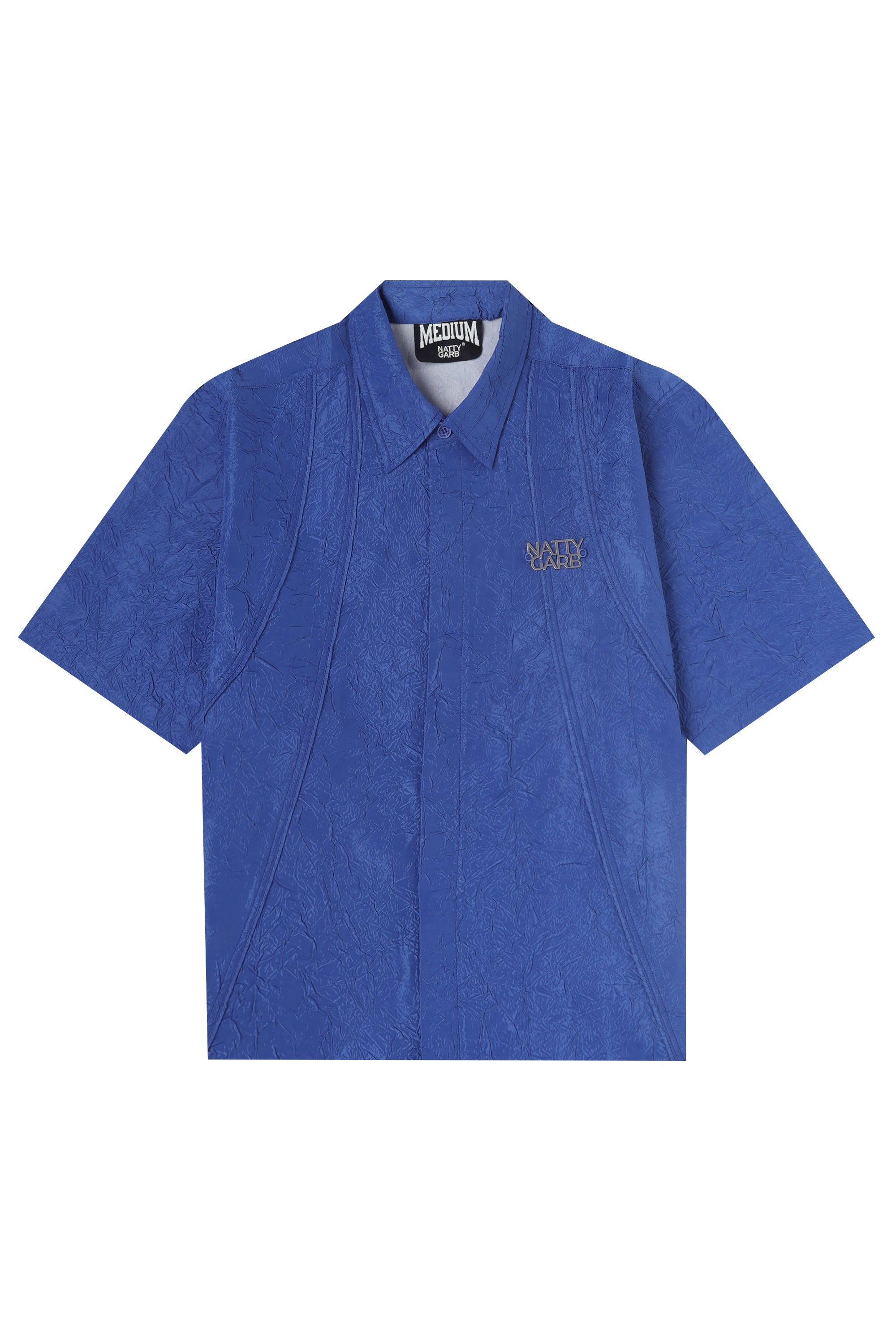 CRINKLED BLUE SHIRT