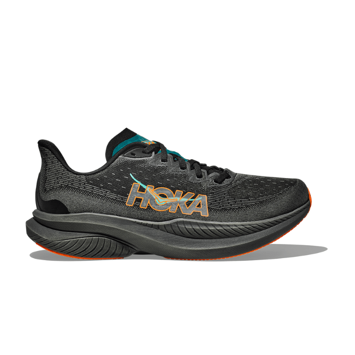 Hoka Mach 6 Black Electric Tangerine