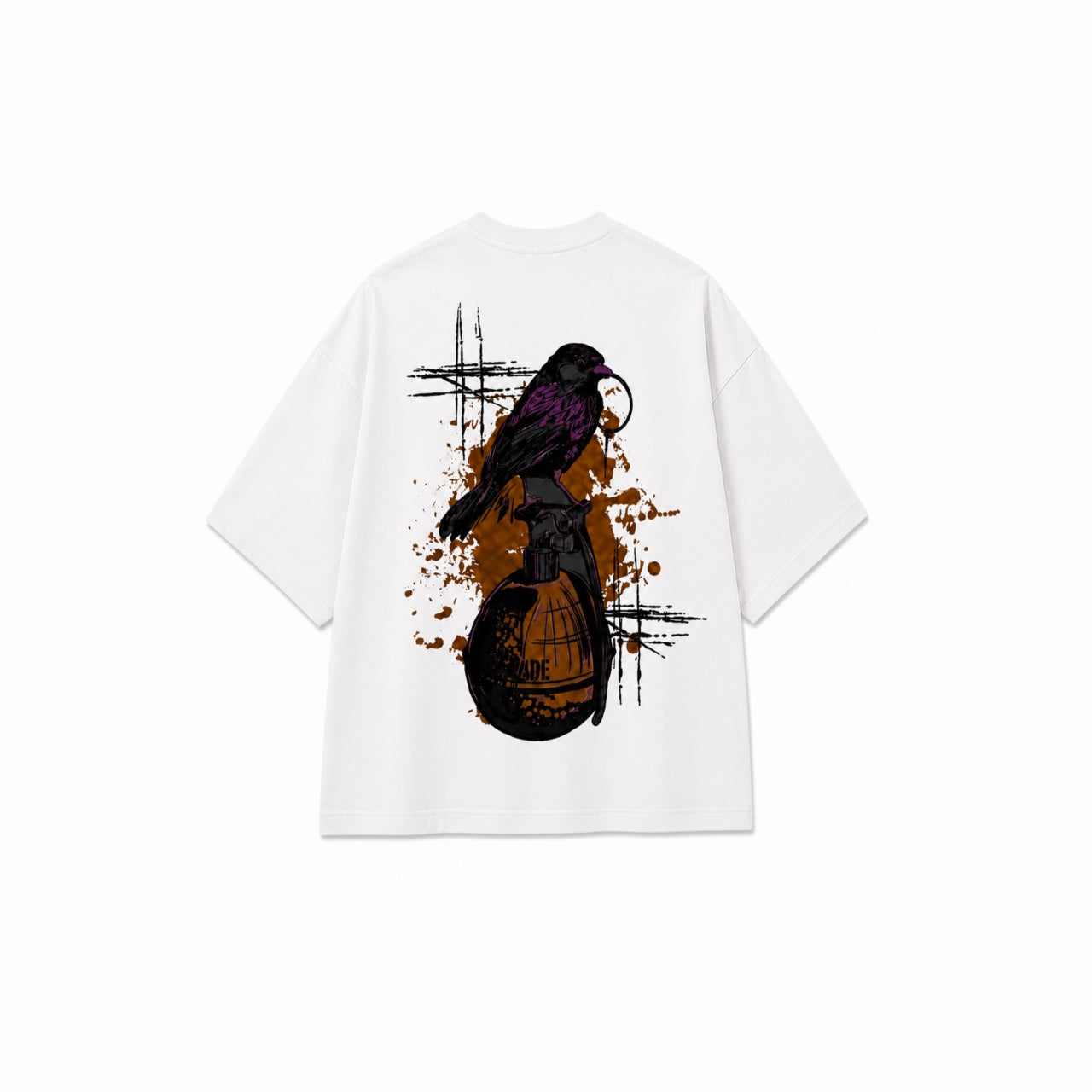 GRENADE WHITE WOMEN’S OVERSIZED T-SHIRT