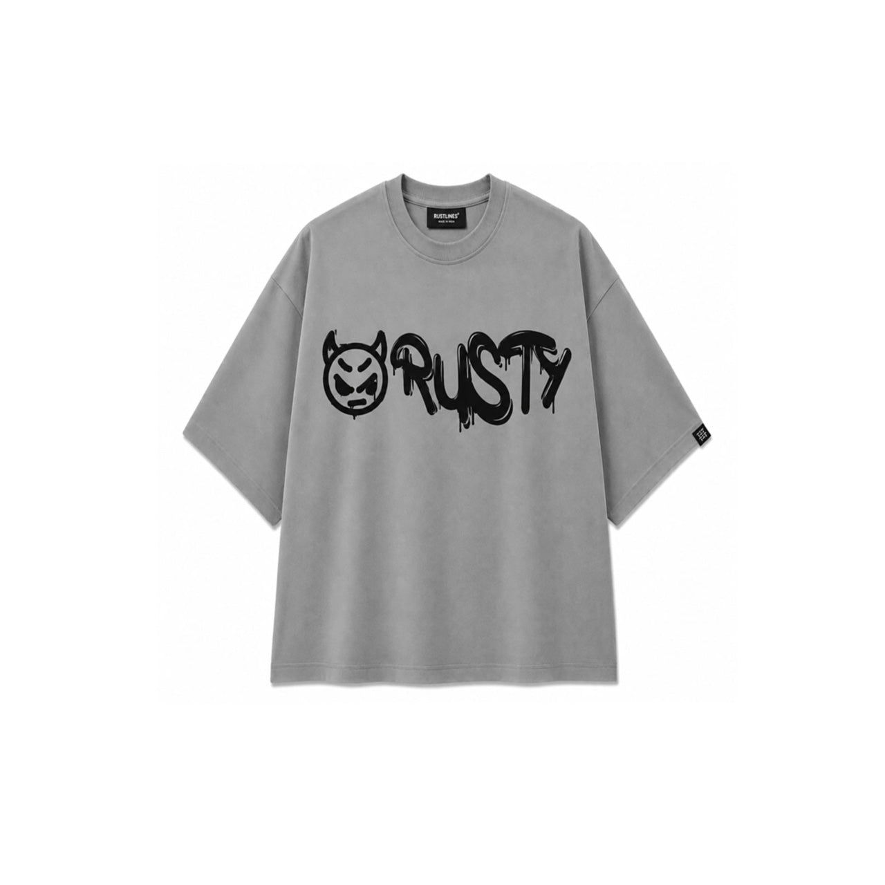 RUST GRAFFITI GREY MEN’S OVERSIZED T-SHIRT