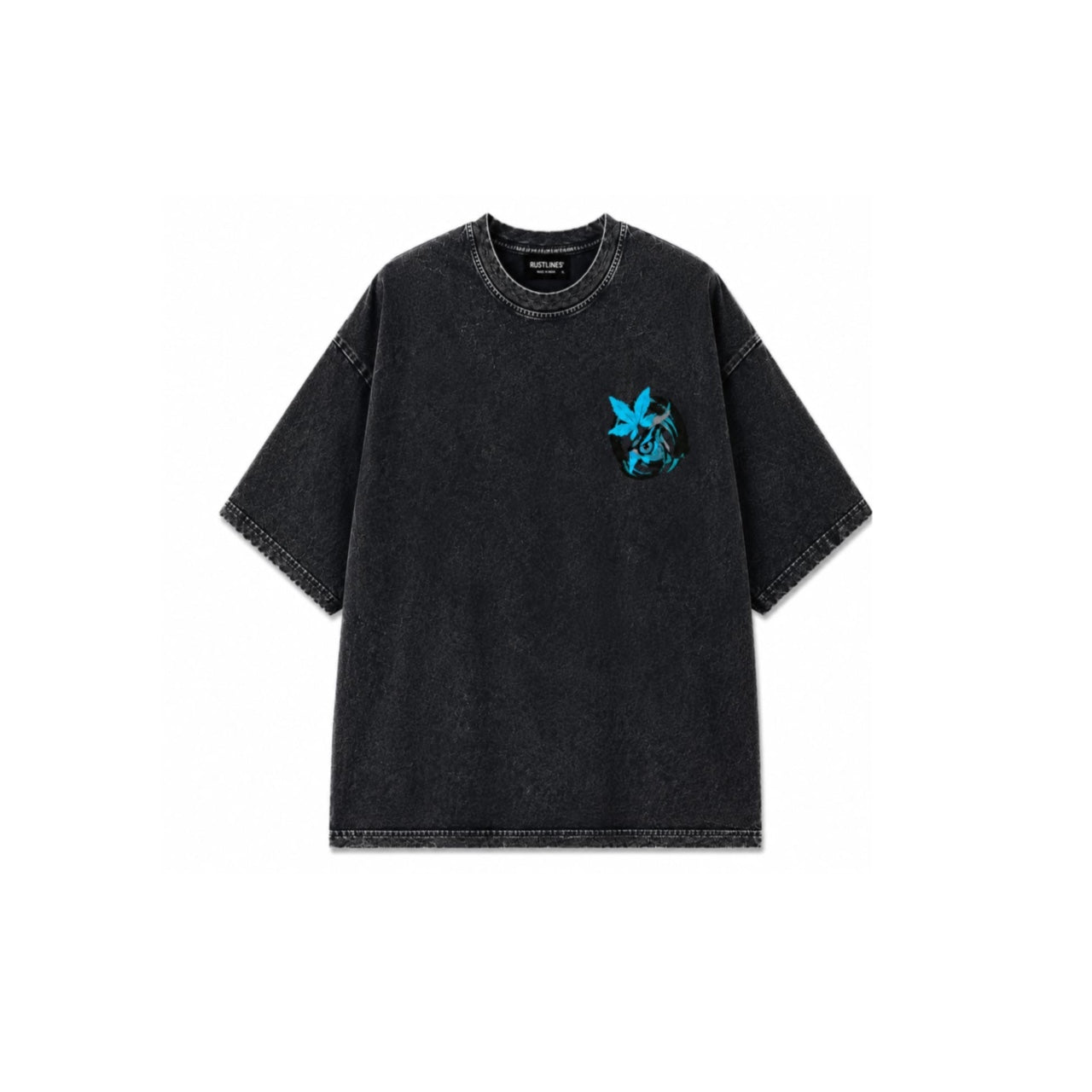 OWL VISION DARK GREY ACIDWASH WOMEN’S OVERSIZED T-SHIRT