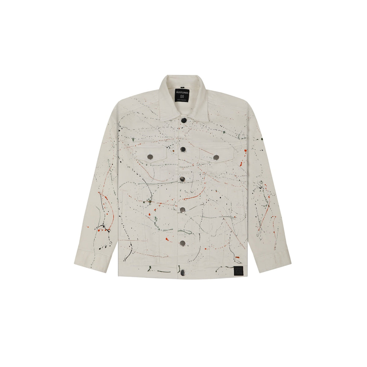 WHITE PAINTED DENIM MEN'S JACKET