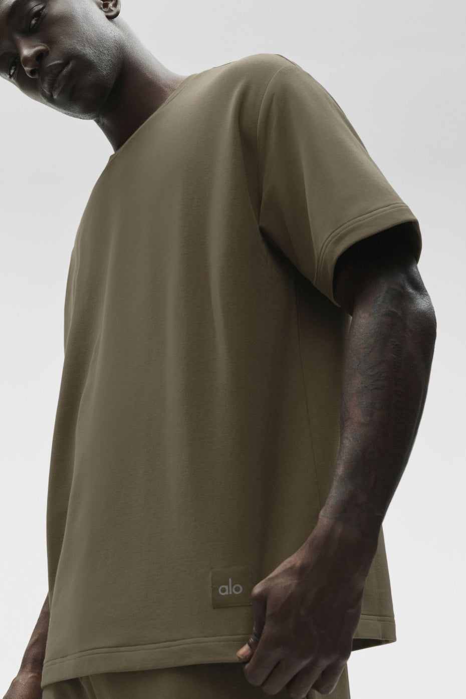Alo Yoga Double Take Short Sleeve - Olive Tree