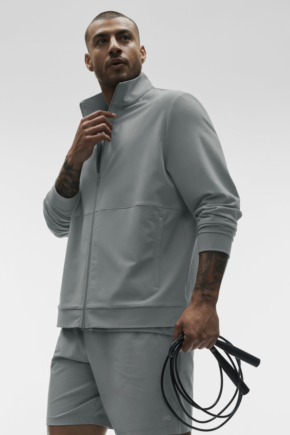 Alo Yoga Conquer Max Mock Neck Full Zip - Monument