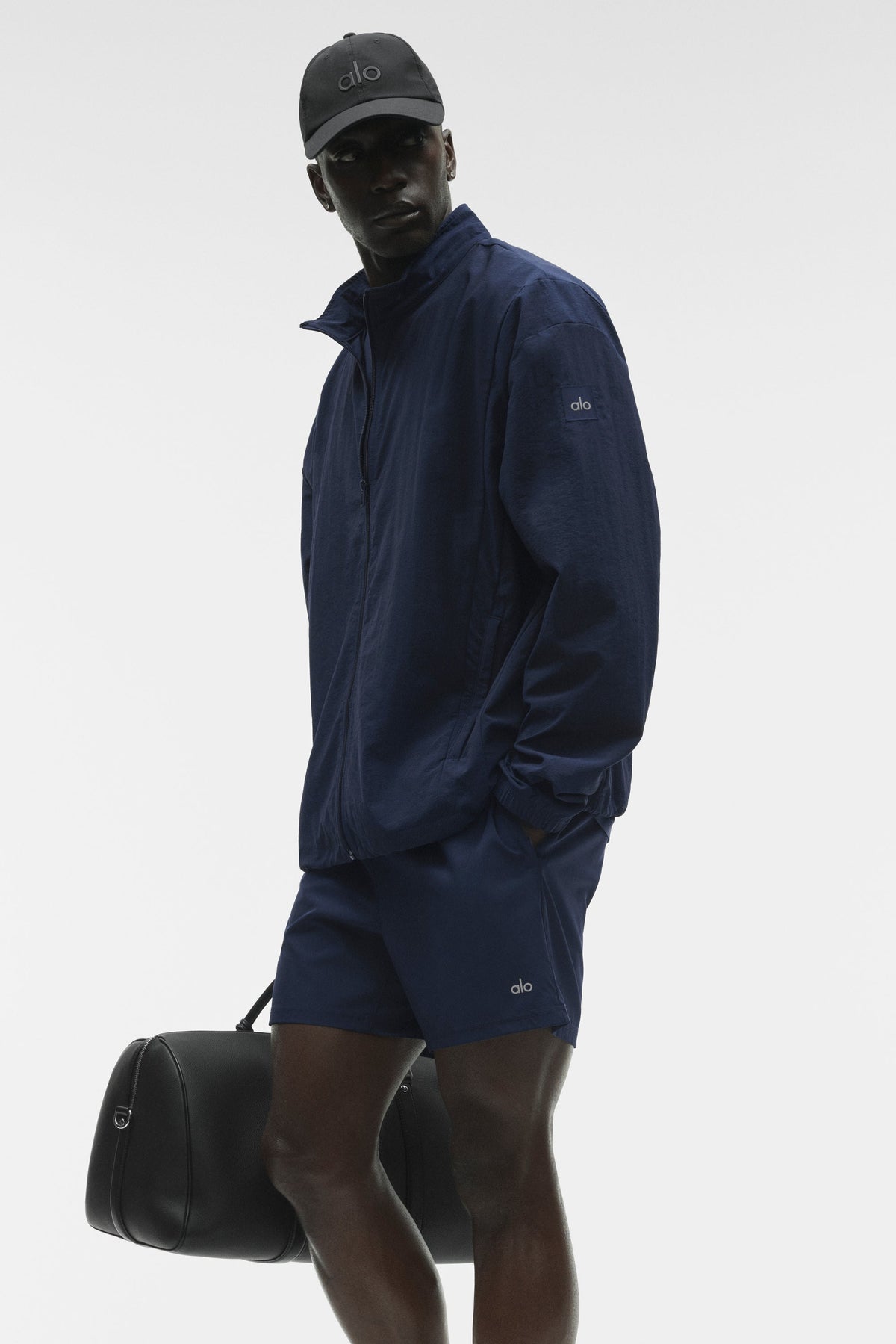 Alo Yoga Takeaway Track Full Zip Jacket - Navy
