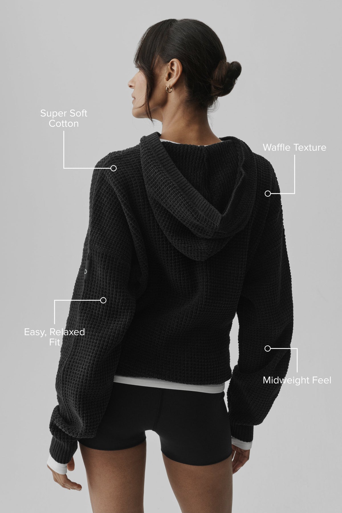 Alo Yoga Waffle Chenille Edition Hoodie - Black