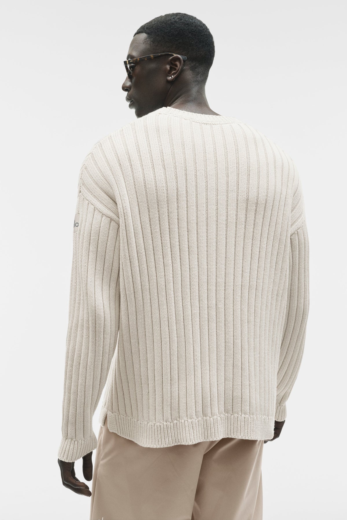 Alo Yoga Cotton Rib Parallel Sweater - Bone