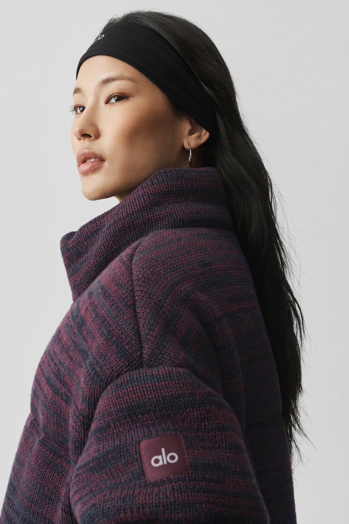 Alo Yoga Stage Sweater Puffer - Rich Bordeaux Multi