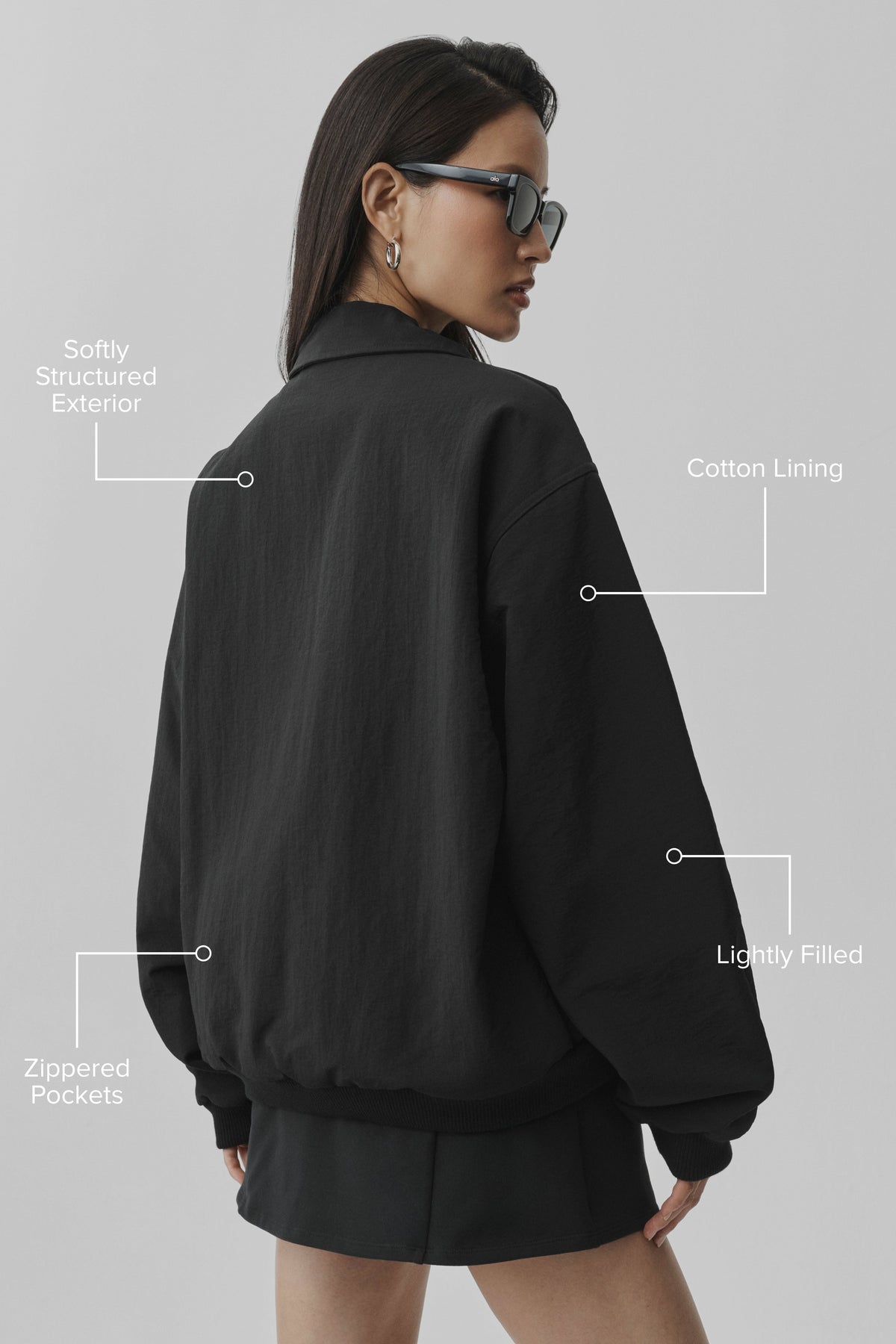 Alo Yoga Duality Bomber Jacket - Black