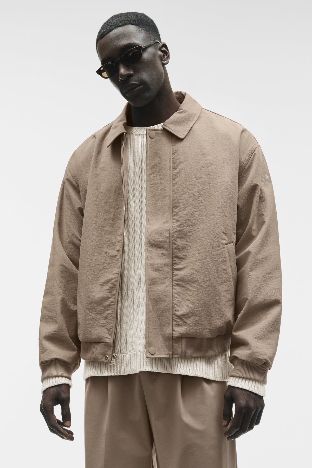Alo Yoga Duality Bomber Jacket - Gravel