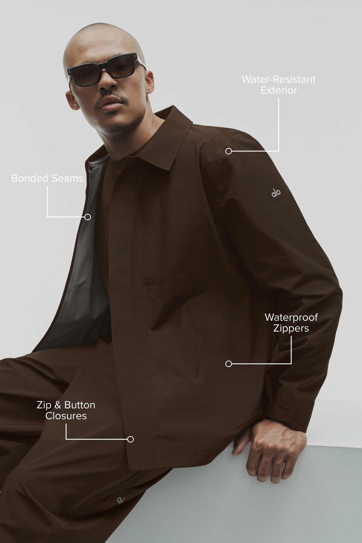 Alo Yoga Alpha Shell Overshirt - Espresso