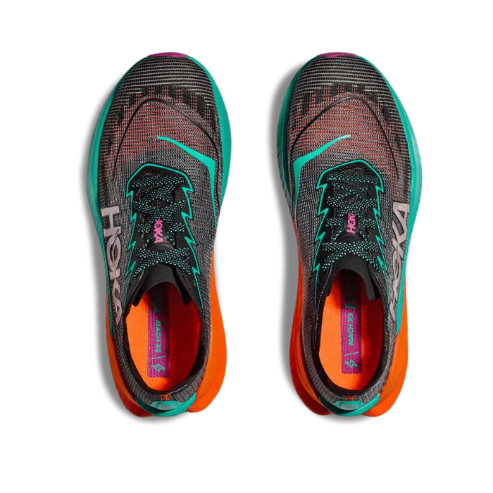 Hoka Mach X 2 Black Electric Aqua