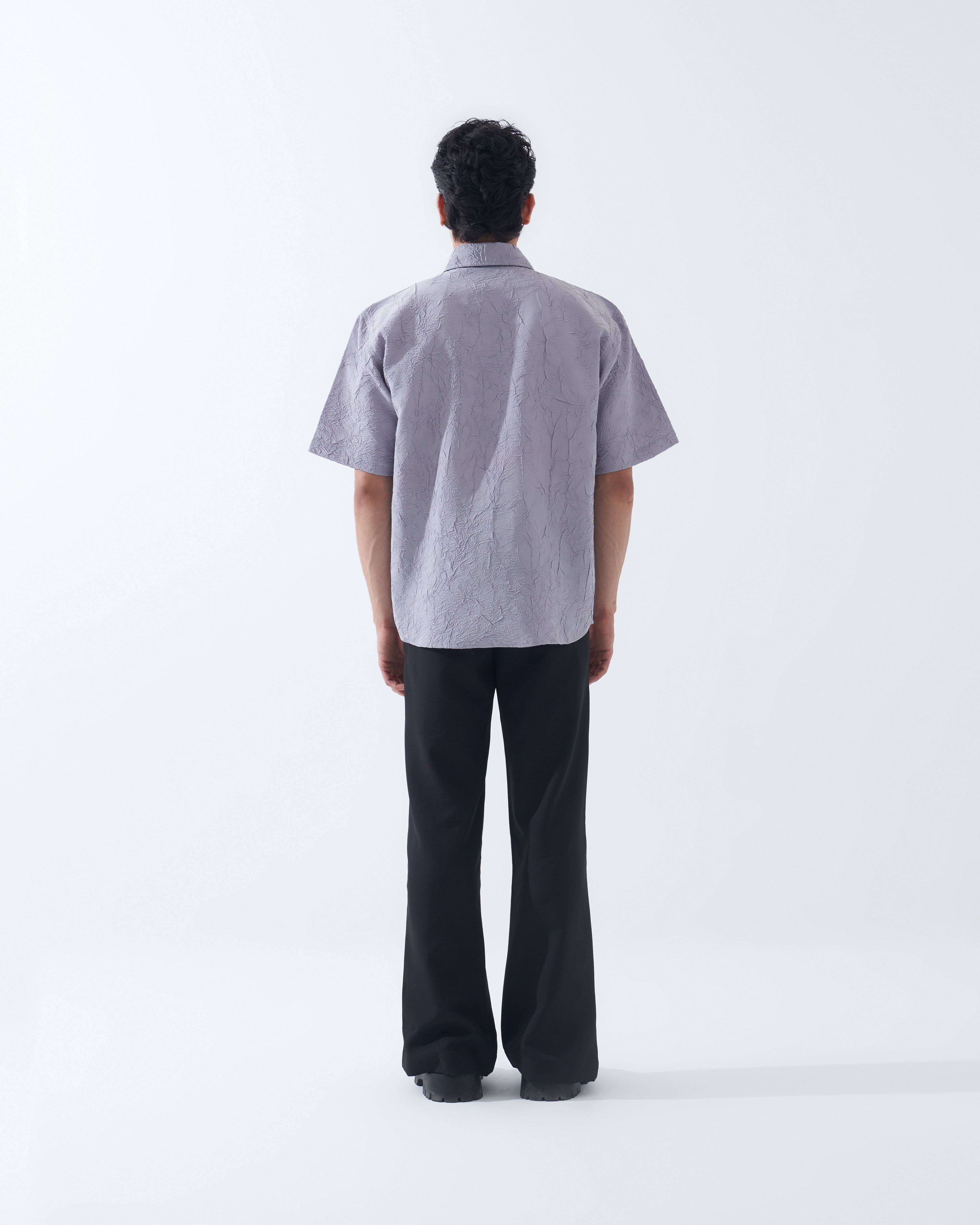 CRINKLED LIGHT GREY SHIRT
