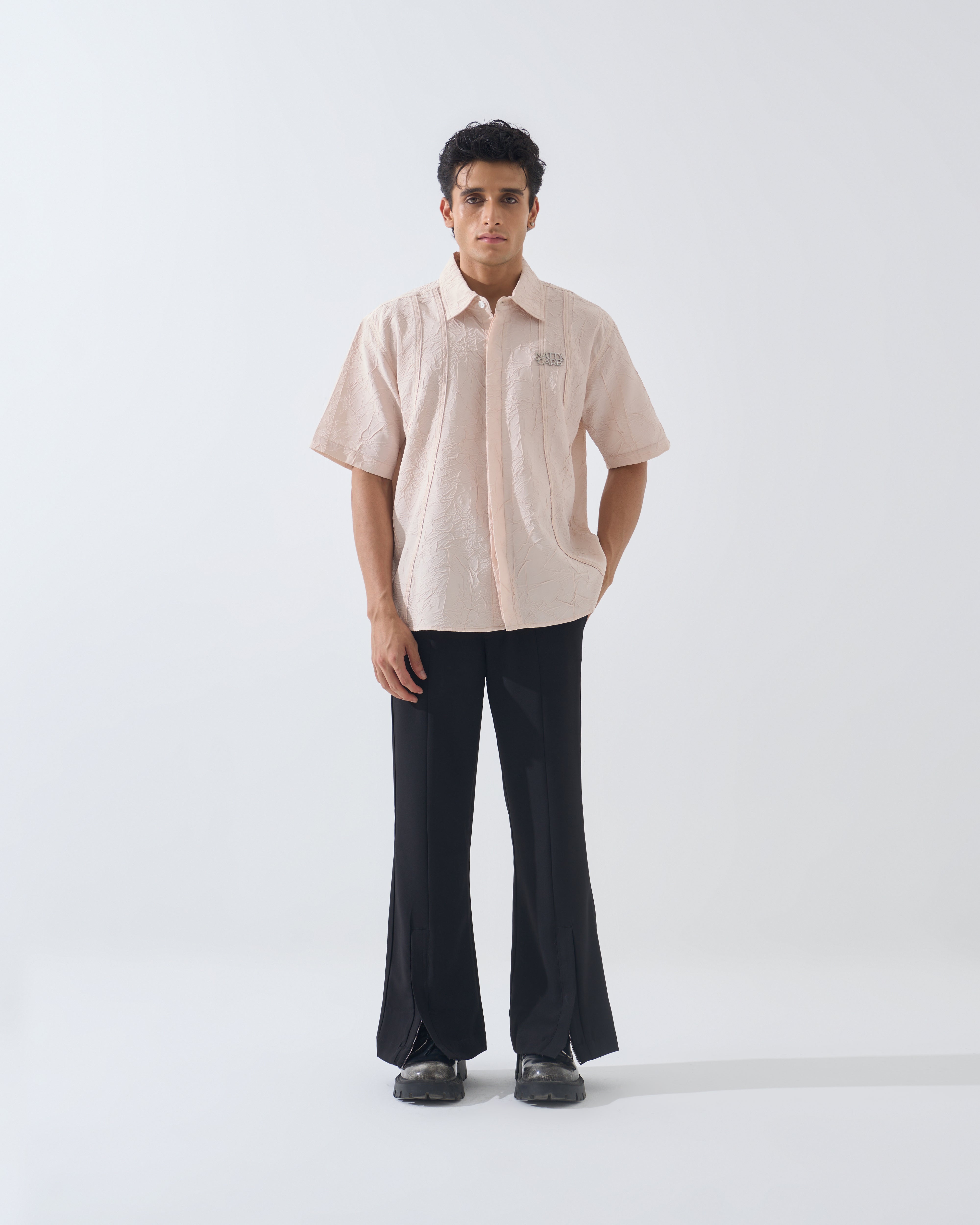 CRINKLED OFF-WHITE SHIRT
