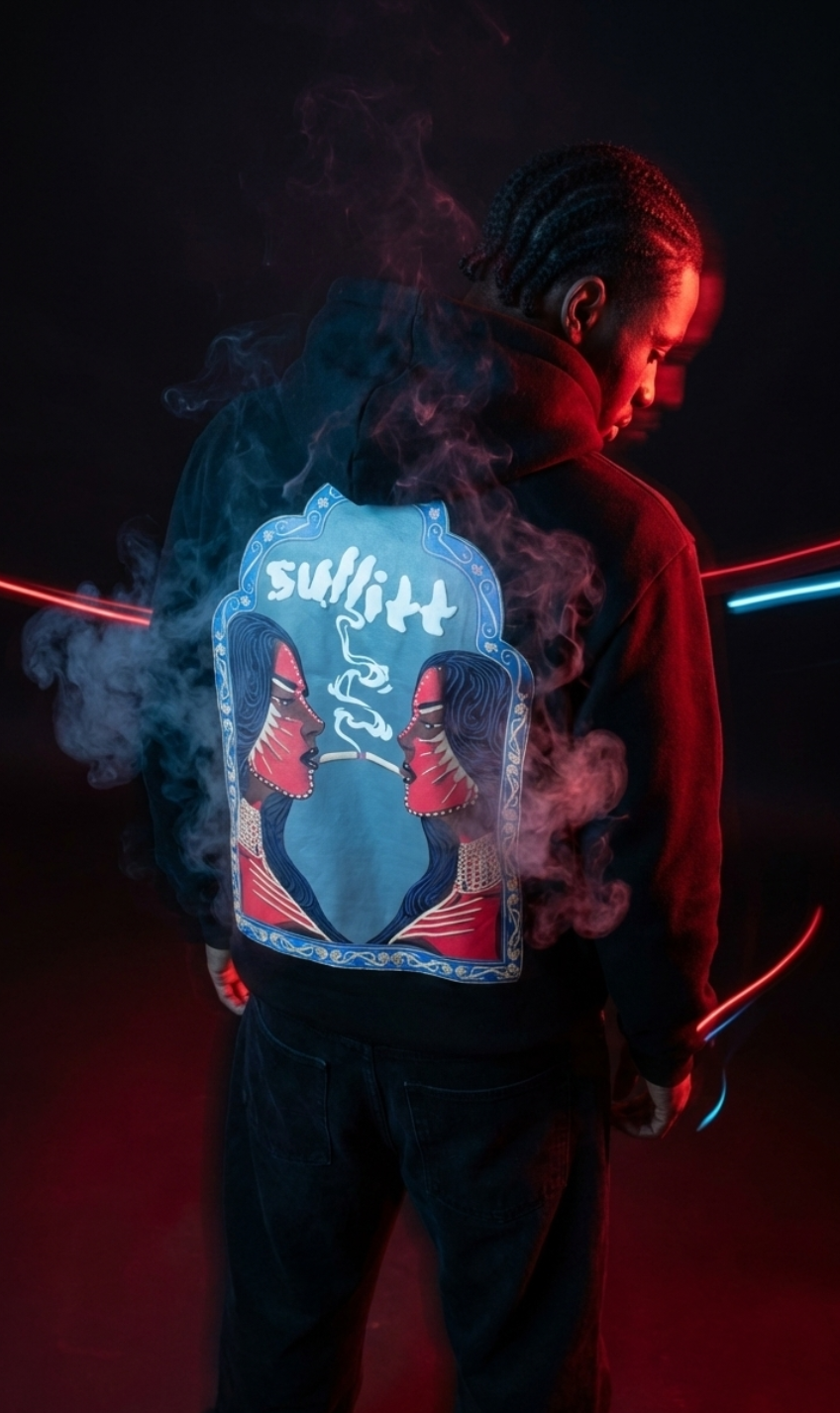 MIDNIGHT LADY SMOKE BLACK HOODIE