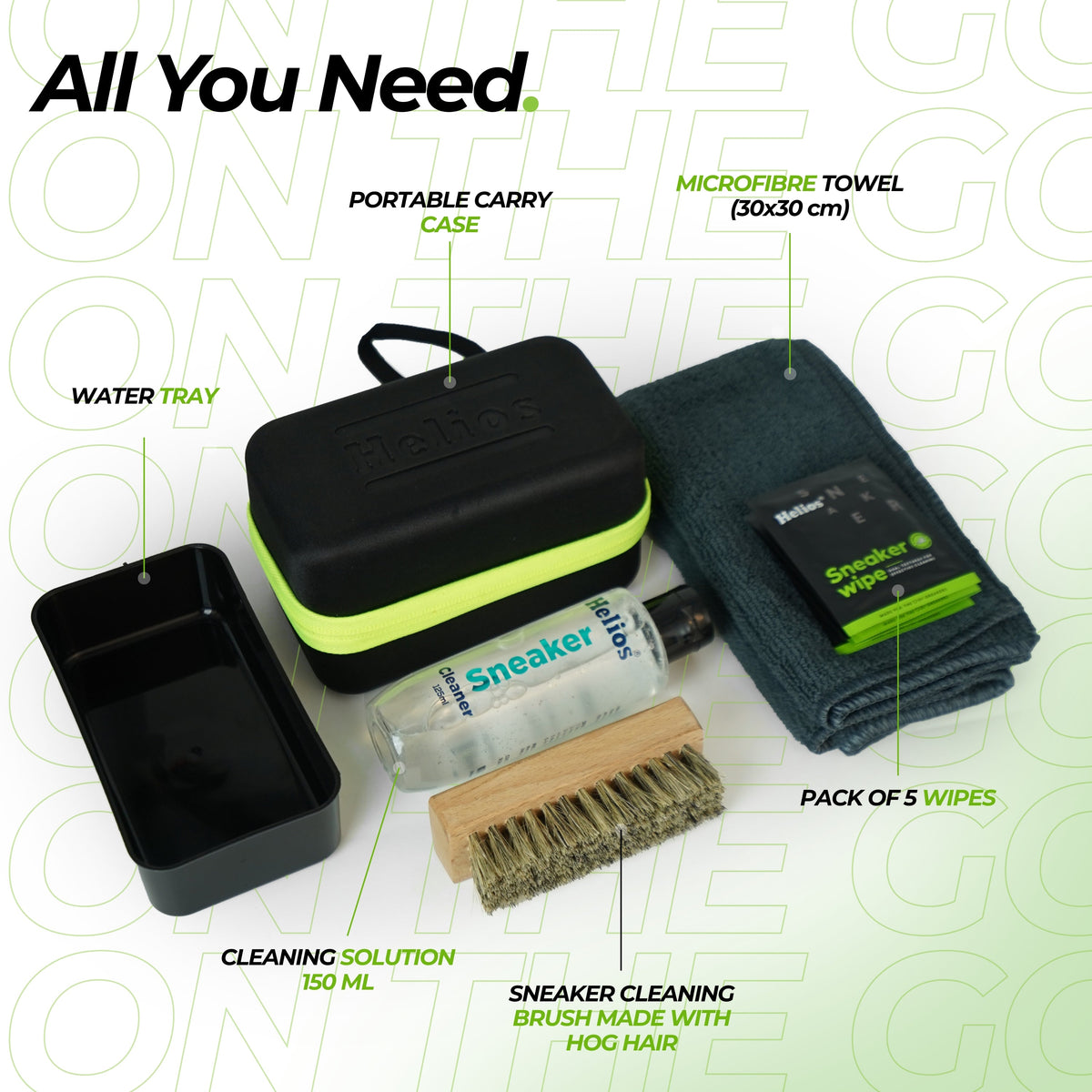 Helios On The Go Sneaker Care Kit with FREE 80 Sneaker Cleaning Wipes