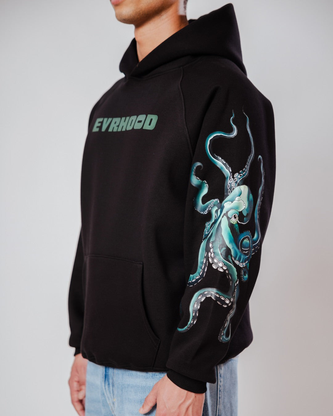 Octo Hoodie - Evrhood oversized graphic hoodie on model