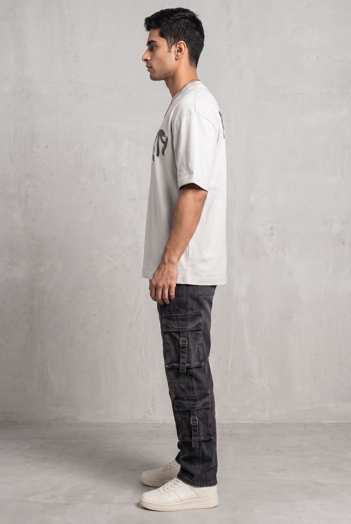 RUST GRAFFITI GREY MEN’S OVERSIZED T-SHIRT