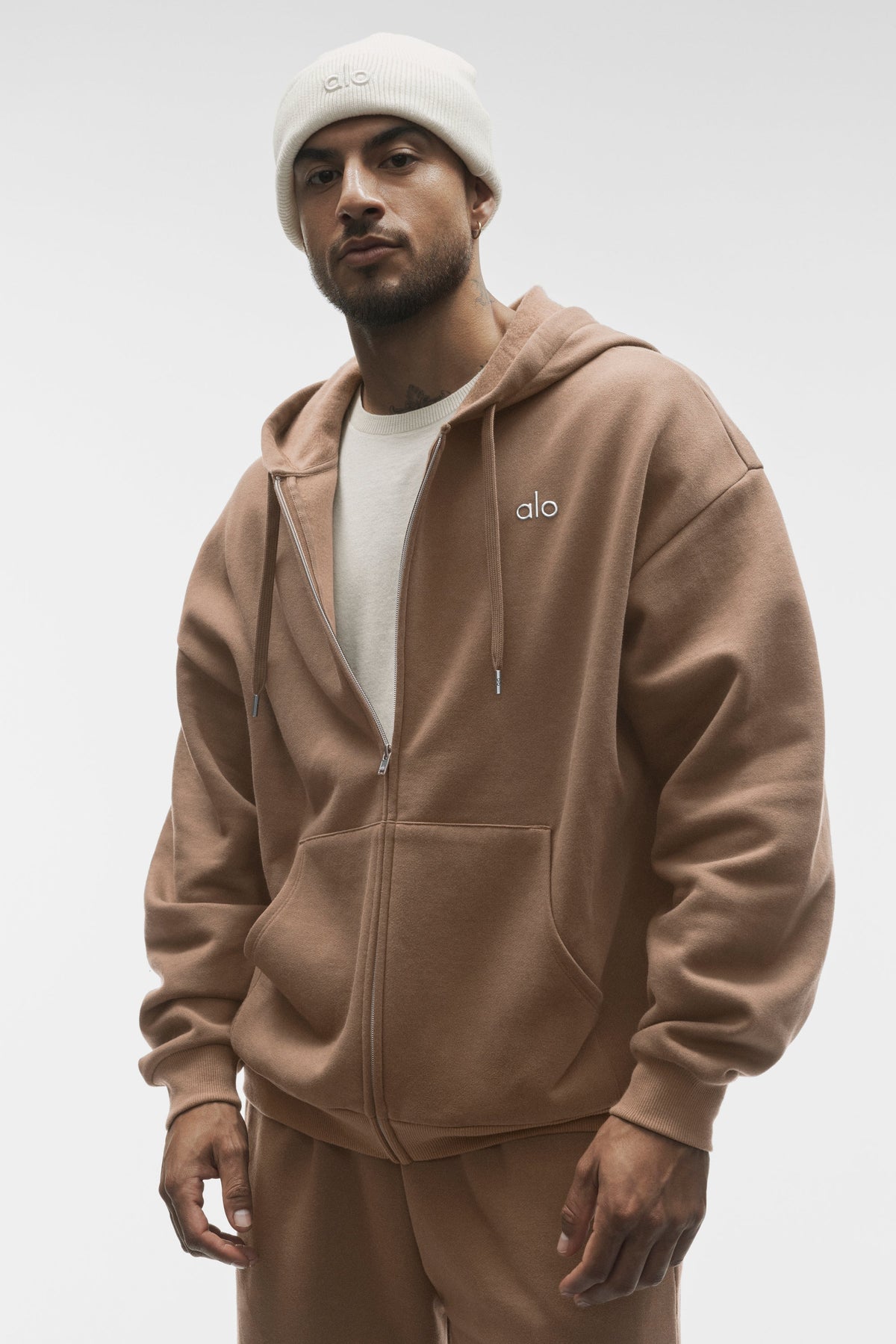 Alo Yoga Accolade Full Zip Hoodie - Java Brown