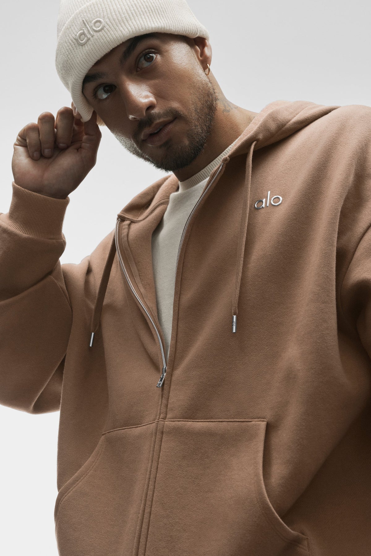 Alo Yoga Accolade Full Zip Hoodie - Java Brown