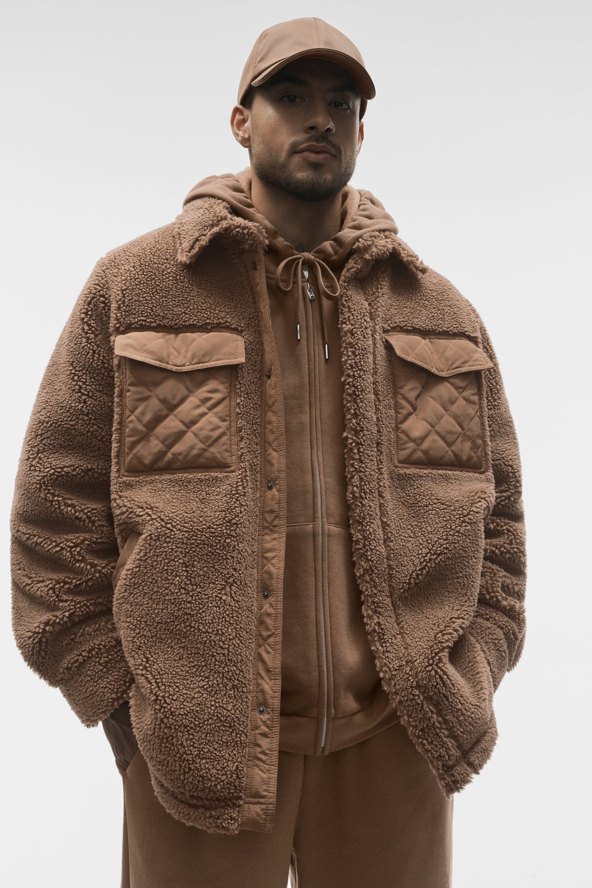 Alo Yoga Sherpa Edge Shacket - Java Brown