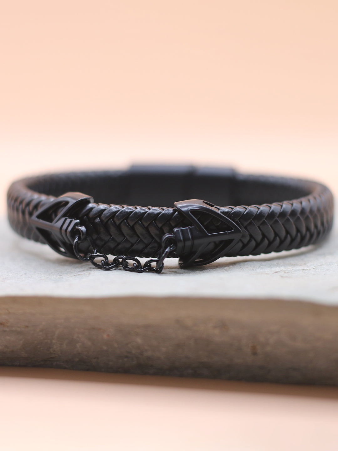 BLACK ANCHOR CHAIN BRACELET FOR MEN