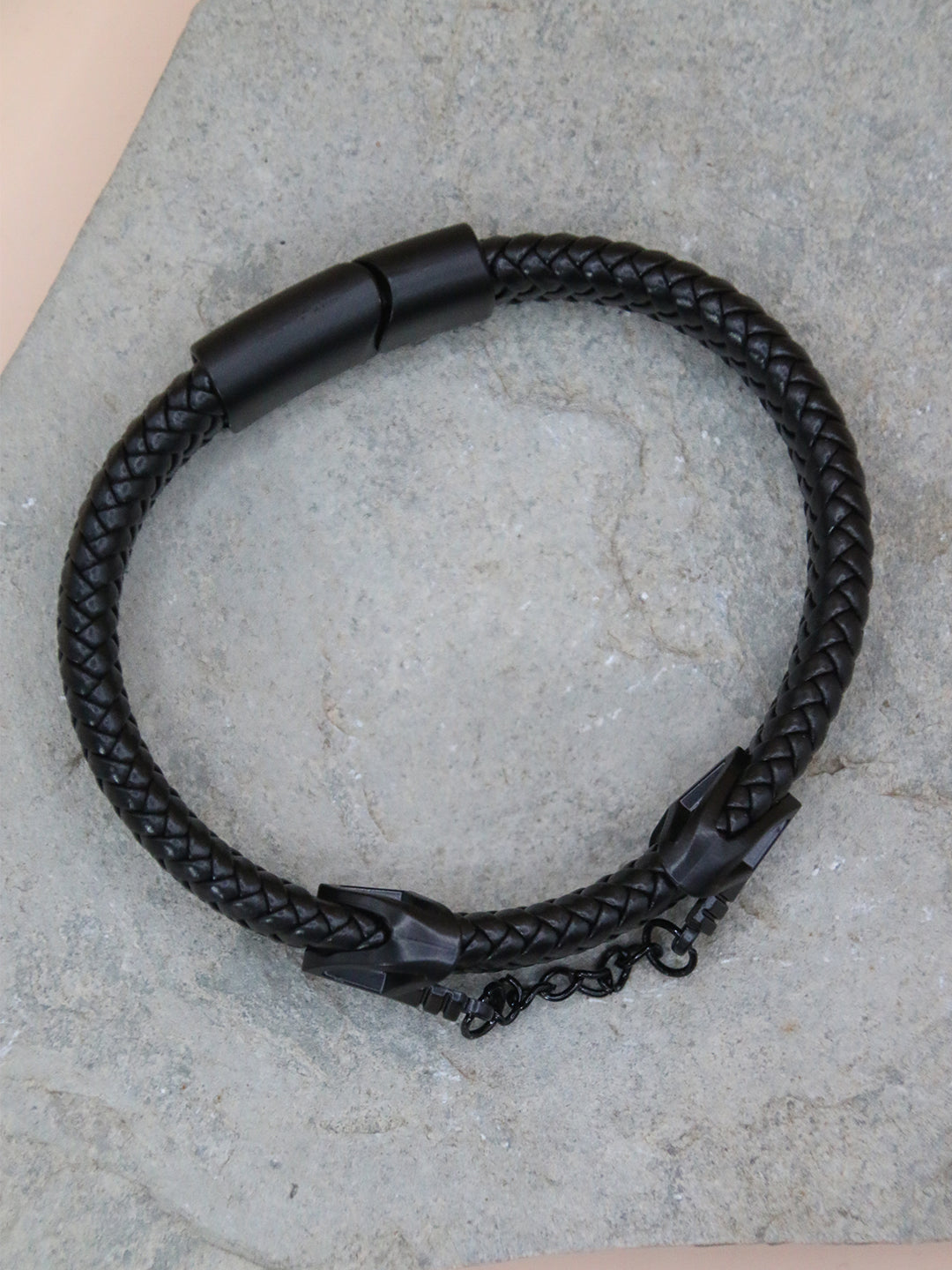 BLACK ANCHOR CHAIN BRACELET FOR MEN