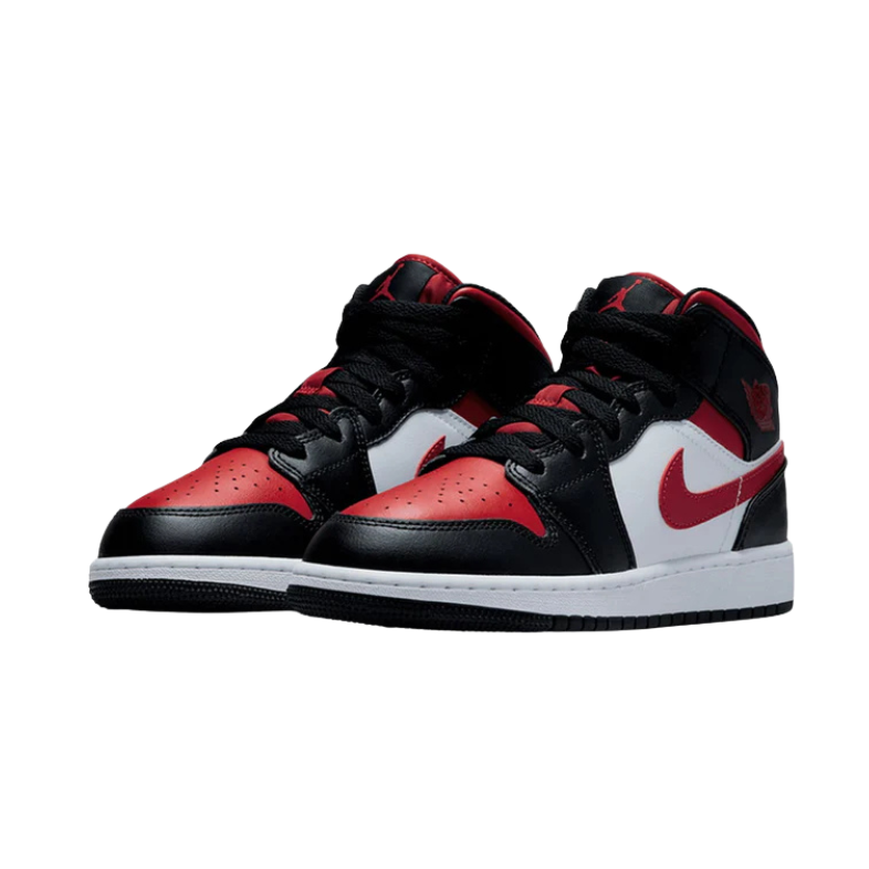 Air Jordan 1 Mid Black Fire Red (GS)