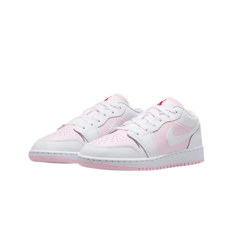 Air Jordan 1 Low Pink Foam Fire Red White (GS)