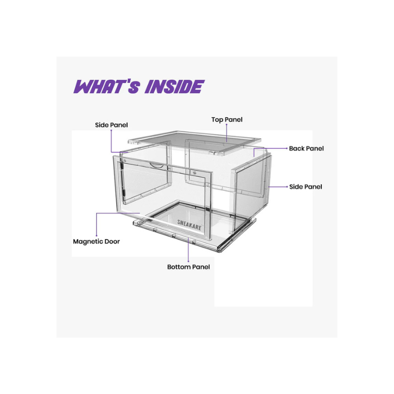 Stack'Em Sneaker Crates Clear (Side Drop)