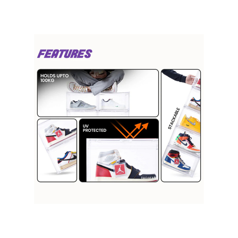 Stack'Em Sneaker Crates Clear (Side Drop)