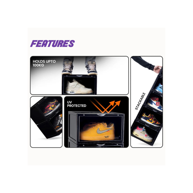 STACK'EM SNEAKER CRATES | BLACK (SIDE DROP)