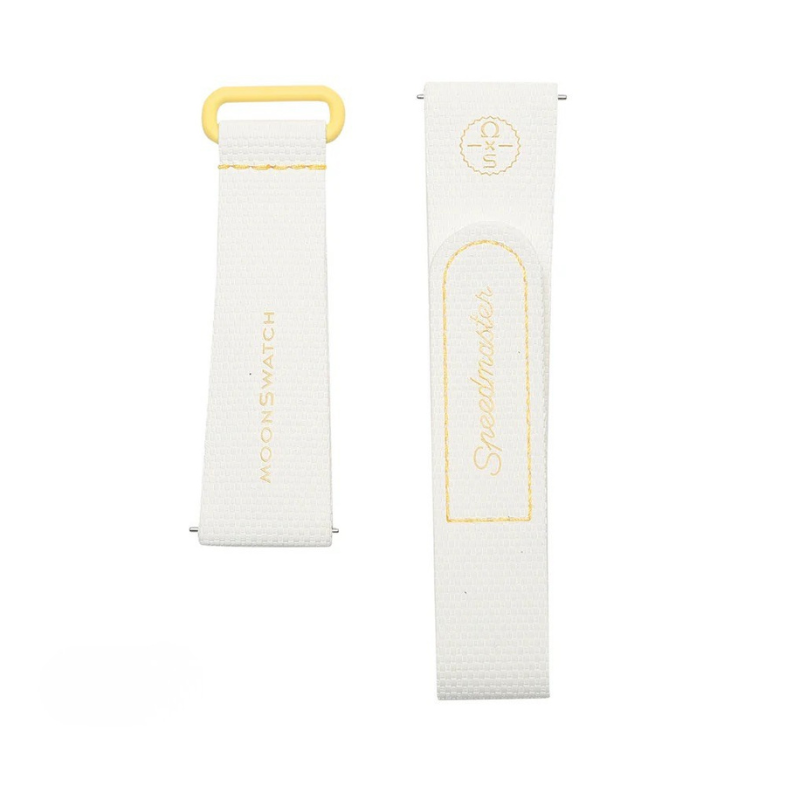 SWATCH X OMEGA BIOCERAMIC MOONSWATCH WHITE YELLOW RUBBER STRAPS