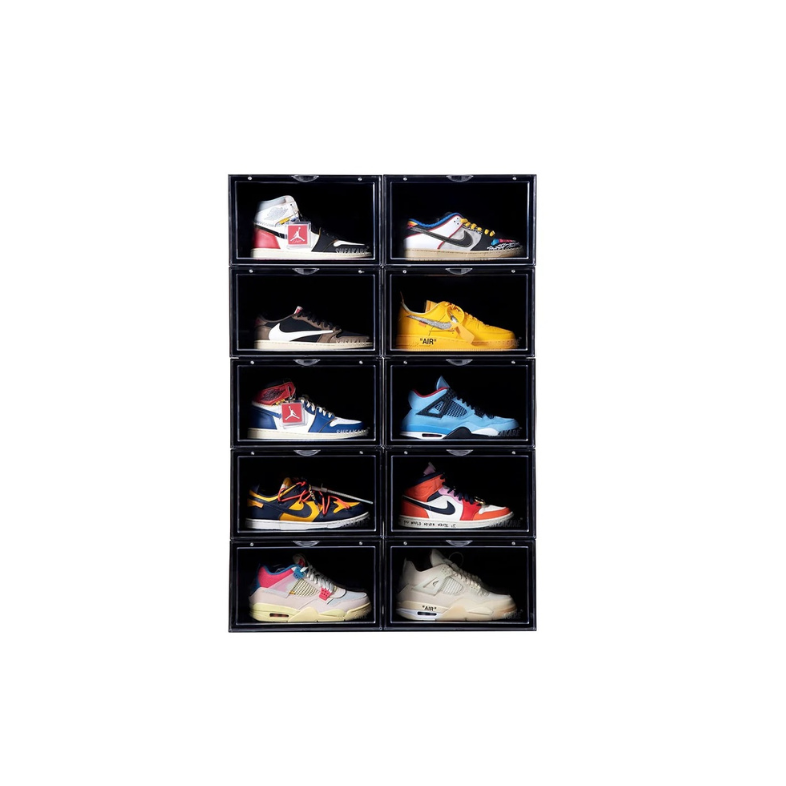 STACK'EM SNEAKER CRATES | BLACK (SIDE DROP)