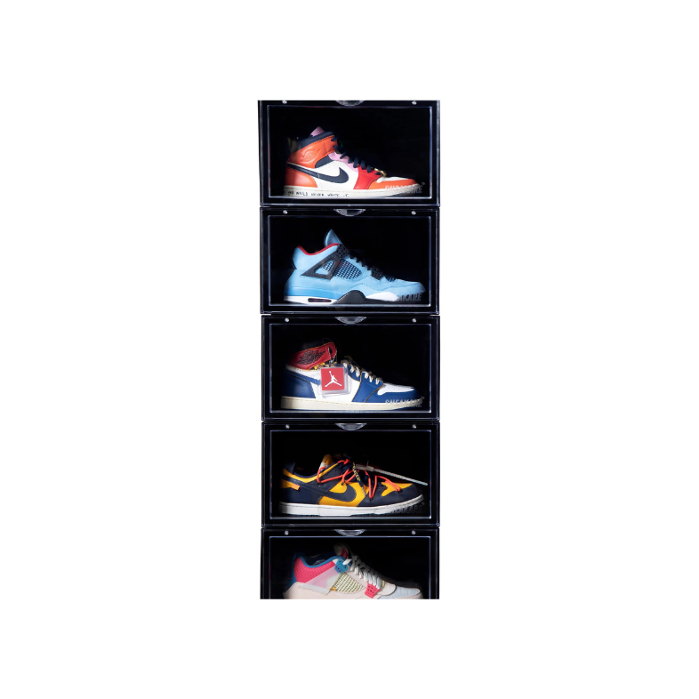 STACK'EM SNEAKER CRATES | BLACK (SIDE DROP)