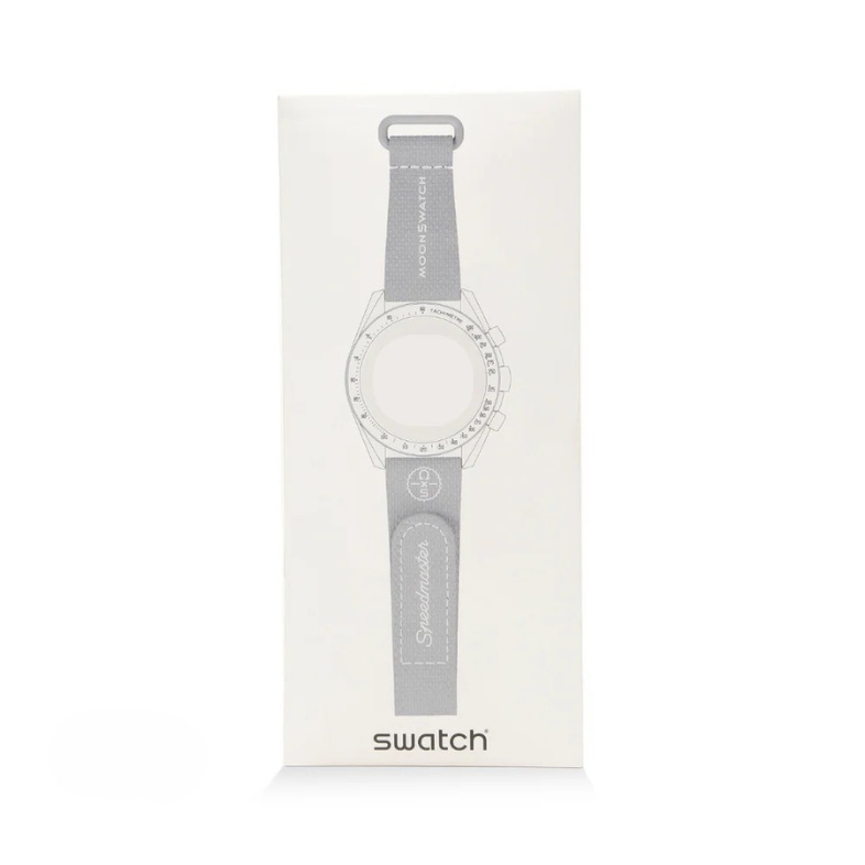 SWATCH X OMEGA BIOCERAMIC MOONSWATCH WHITE GREY STRAPS