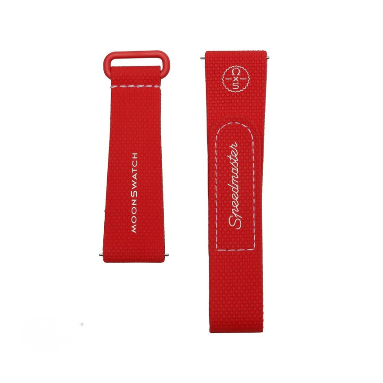 SWATCH X OMEGA BIOCERAMIC MOONSWATCH RED WHITE STRAPS
