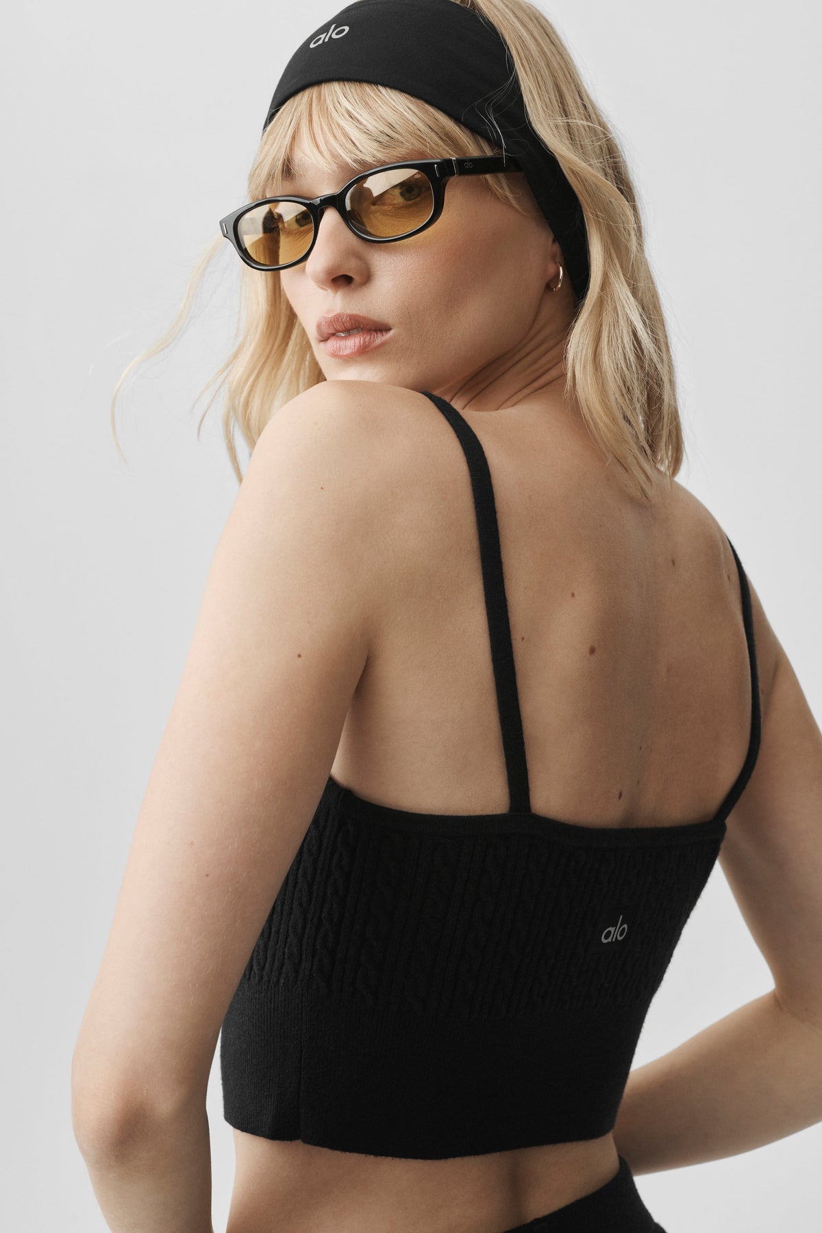 Alo Yoga Mini Cable Sweater Tank - Black