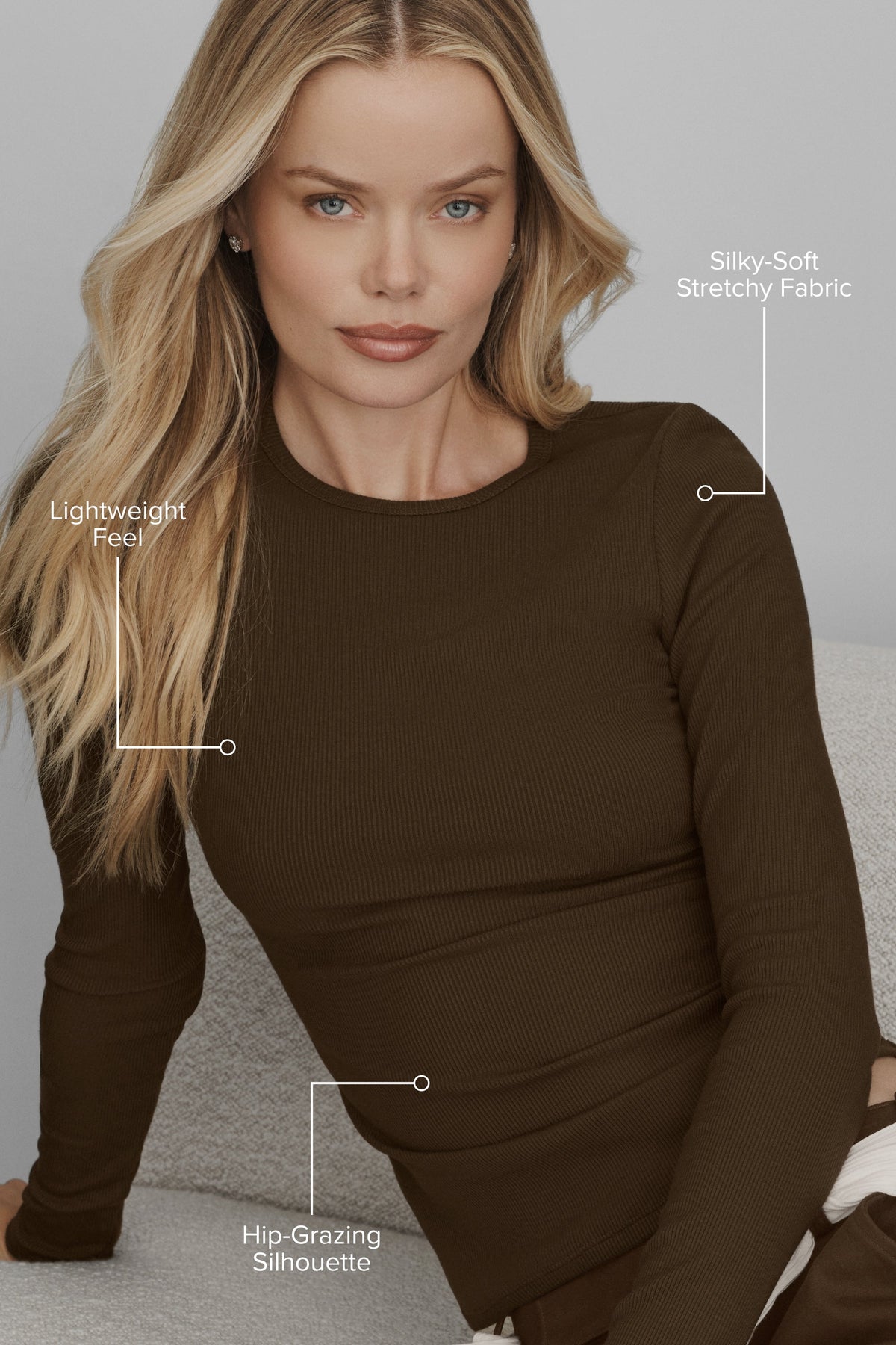 Alo Yoga Ribbed Modal Long Sleeve - Espresso