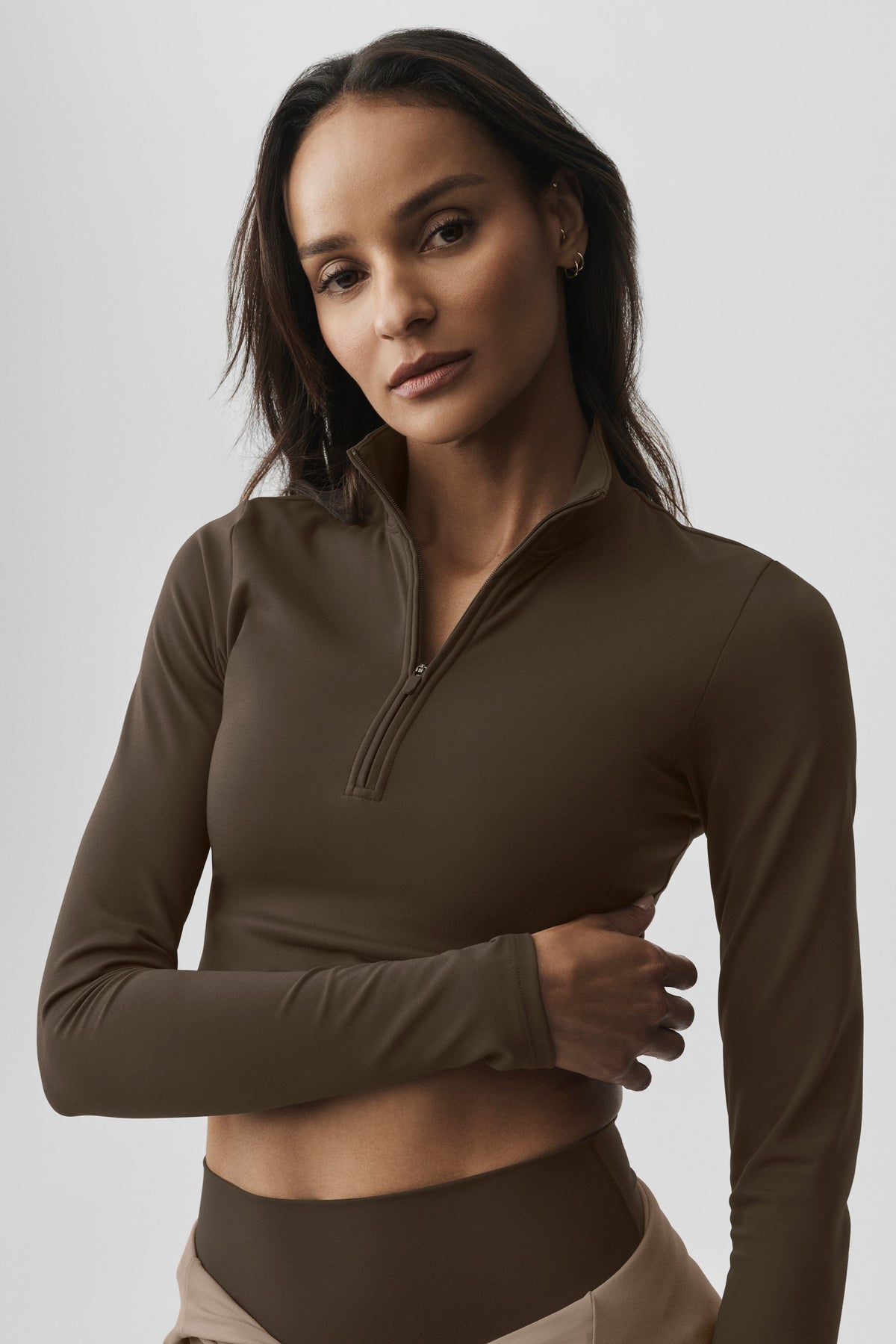 Alo Yoga ALO Softsculpt Precision 1/4 Zip Long Sleeve - Espresso