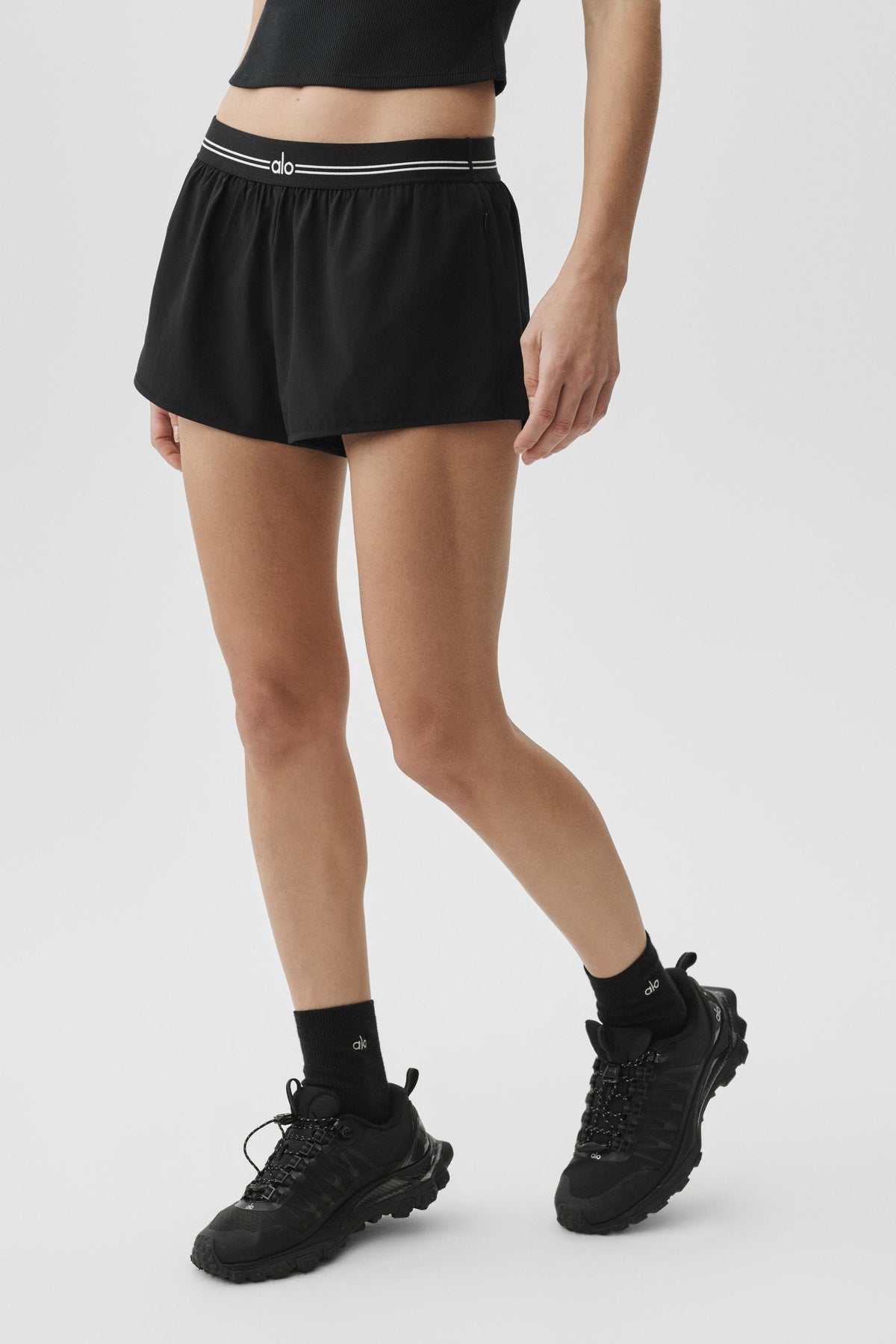 Alo Yoga Full Stride Micro Running Short - Black