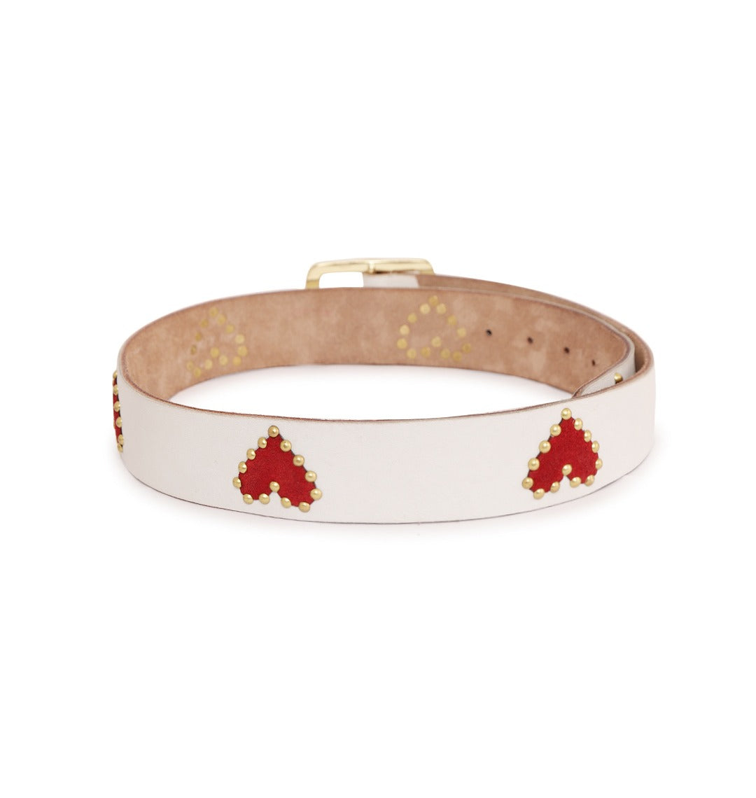 Pure Devotion White Leather Belt by Art N Vintage